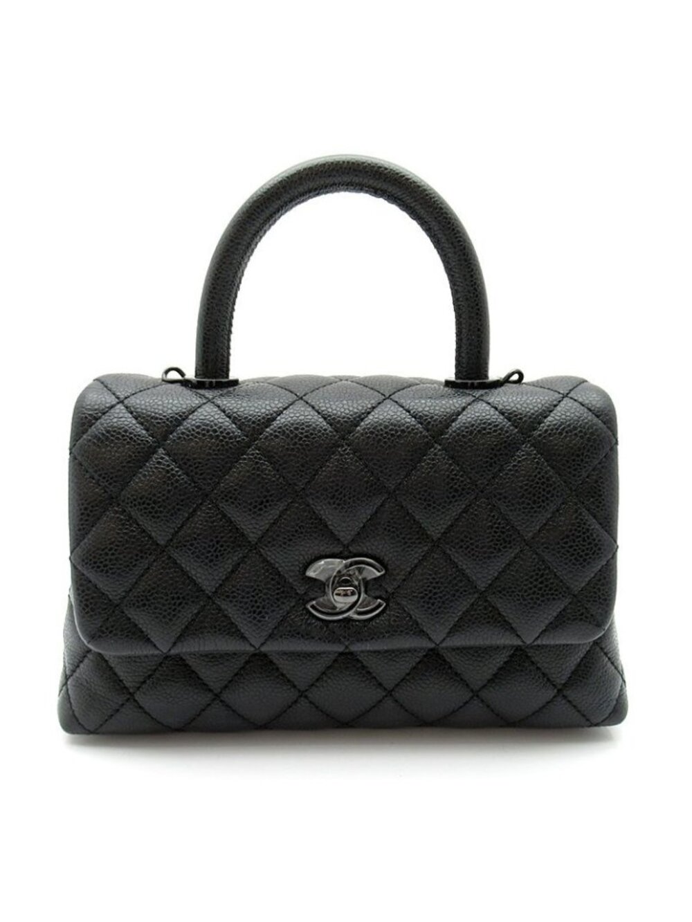 Chanel Coco Handle XS 2-Way Handbag So Black Caviar Leather